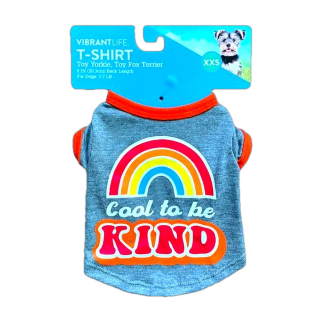 Rainbow “Cool To Be Kind” Pet T-Shirt - Brand New